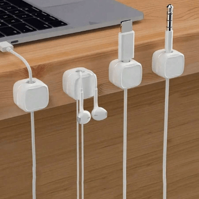 Range cables - MagneticCableOrganizer™ - Blanc - Bureau élégant